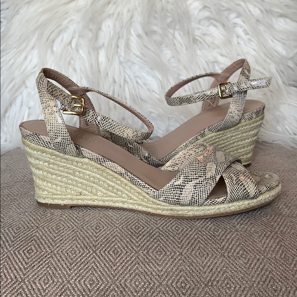 Cole Haan Snake Print Espadrille Wedges - Picture 5 of 8